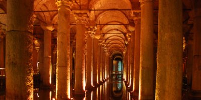 Columns of the Basilica Cistern in Istanbul